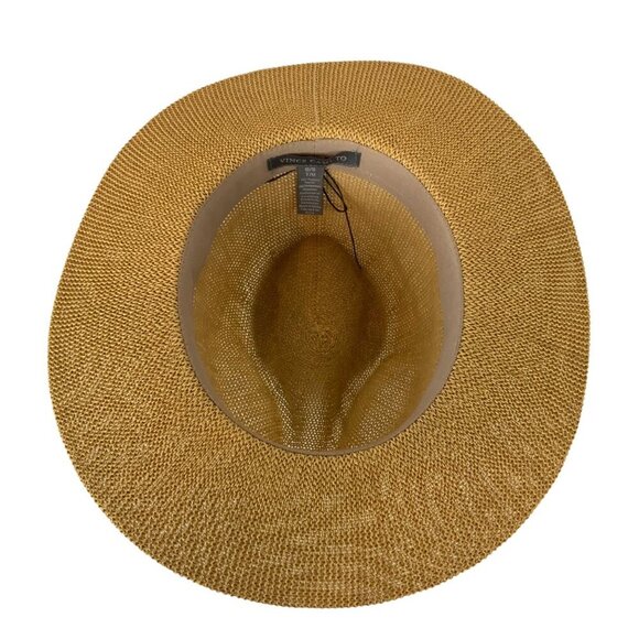 Vince Camuto Womens Wide Brim Straw Mesh Sun Hat Leopard Print Band Vacation - Picture 5 of 6